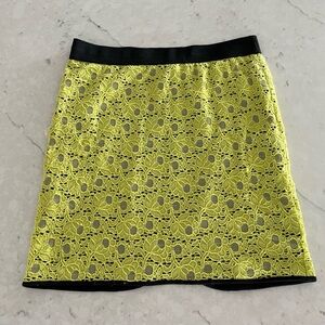 Elegant Neon Yellow Lace Skirt
